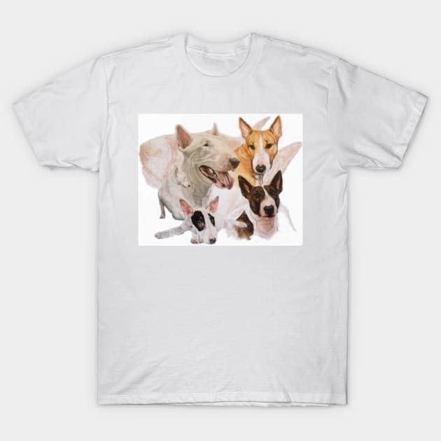 Bull Terrier Medley T-Shirt by BarbBarcikKeith